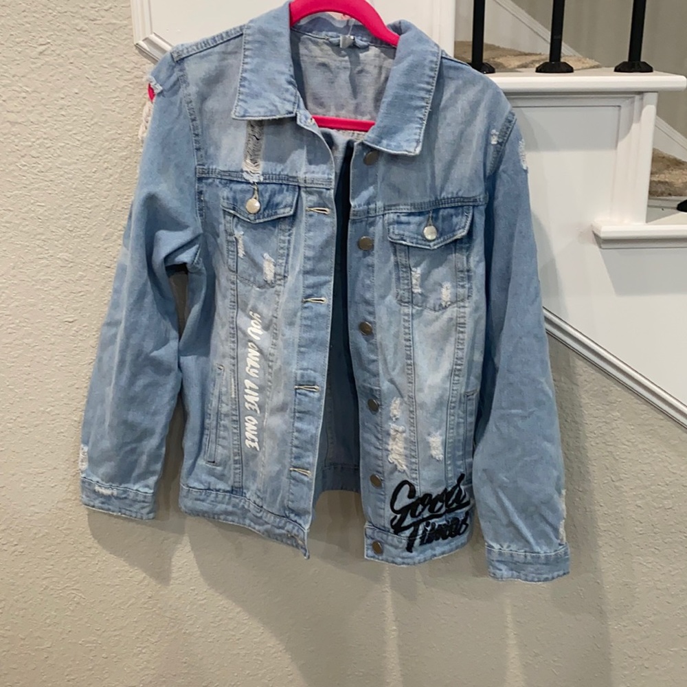 Long denim jacket